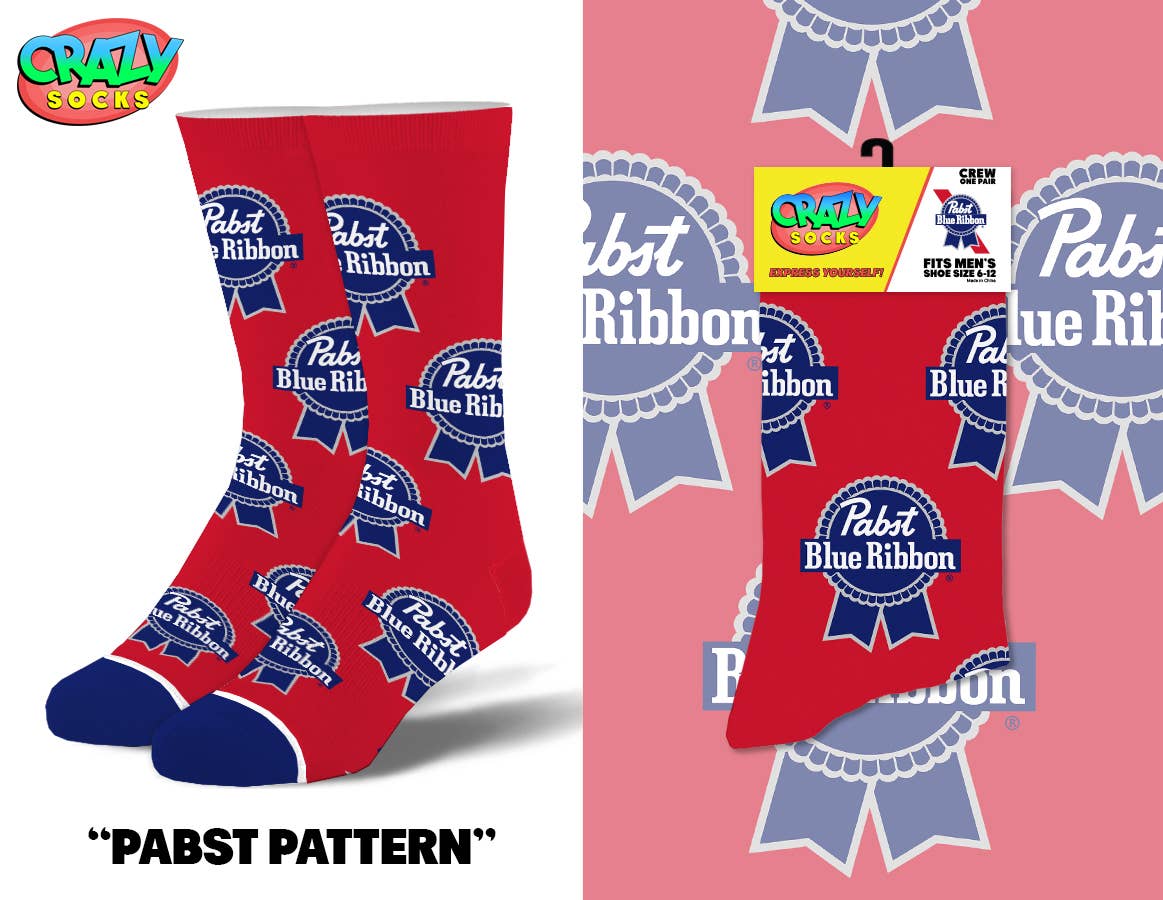 PABST PATTERN CRAZY SOCKS - Premium Socks from Crazy Socks - Just $8! Shop now at Pat's Monograms