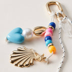 Nautical Beaded Bag Charm | Shell and Heart Accent Detail — Frem