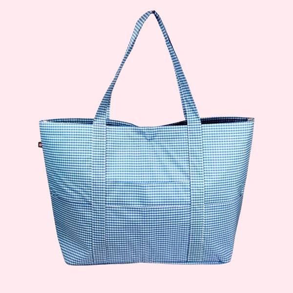 Wipeable Baby Blue Gingham Mama Tote - Premium Bags and Totes from Mint - Just $62.95! Shop now at Pat's Monograms