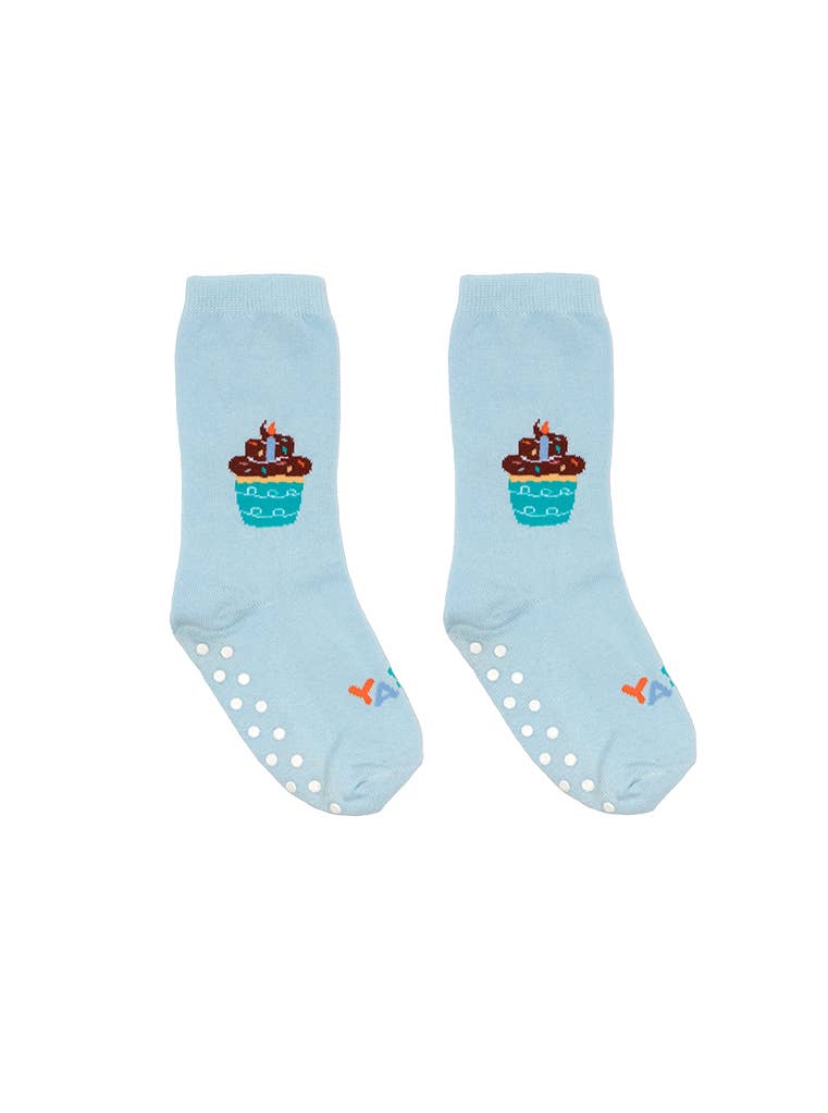 3D Packaged Crew Socks - Kids - Birthday Cupcake - Blue - Premium socks from Living Royal - Just $9.95! Shop now at Pat's Monograms