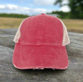 GIRLS High Ponytail Hat with Beige Mesh - Premium baseball cap from GRACE+EMMA by Southern Grace - Just $8.95! Shop now at Pat's Monograms