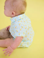 Baby Boys Chirping Chicks Gingham Cotton Gauze Button-Up Romper - Premium Baby & Toddler Outfits from RuffleButts + RuggedButts - Just $42.95! Shop now at Pat's Monograms