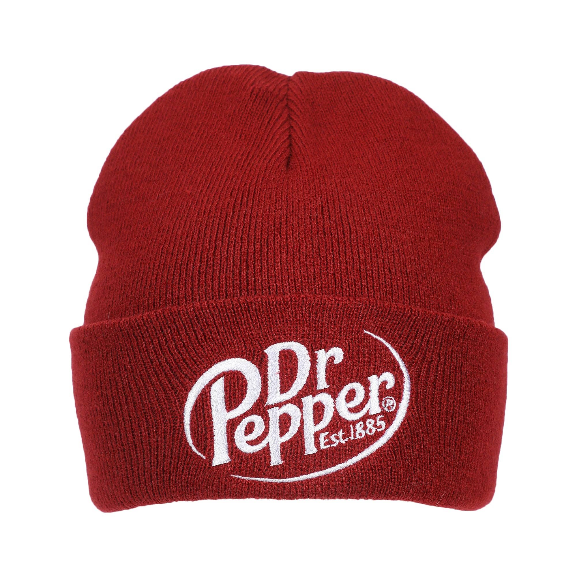 Dr. Pepper Embroidery On Acrylic Knit Standard Cuff Beanie - Premium Headwear from Bioworld Merchandising - Just $22.95! Shop now at Pat's Monograms