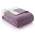 SS Heather Purple Soft Knitted Throw Blanket-Throw/Twin - Premium blankets from DreamValley - Just $42.95! Shop now at Pat's Monograms