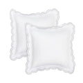 Double Scallop Embroidered Percale Euro Sham Pair - Premium Home Textiles from Mélange Home - Just $48.95! Shop now at Pat's Monograms