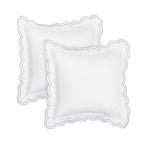 Double Scallop Embroidered Percale Euro Sham Pair - Premium Home Textiles from Mélange Home - Just $48.95! Shop now at Pat's Monograms