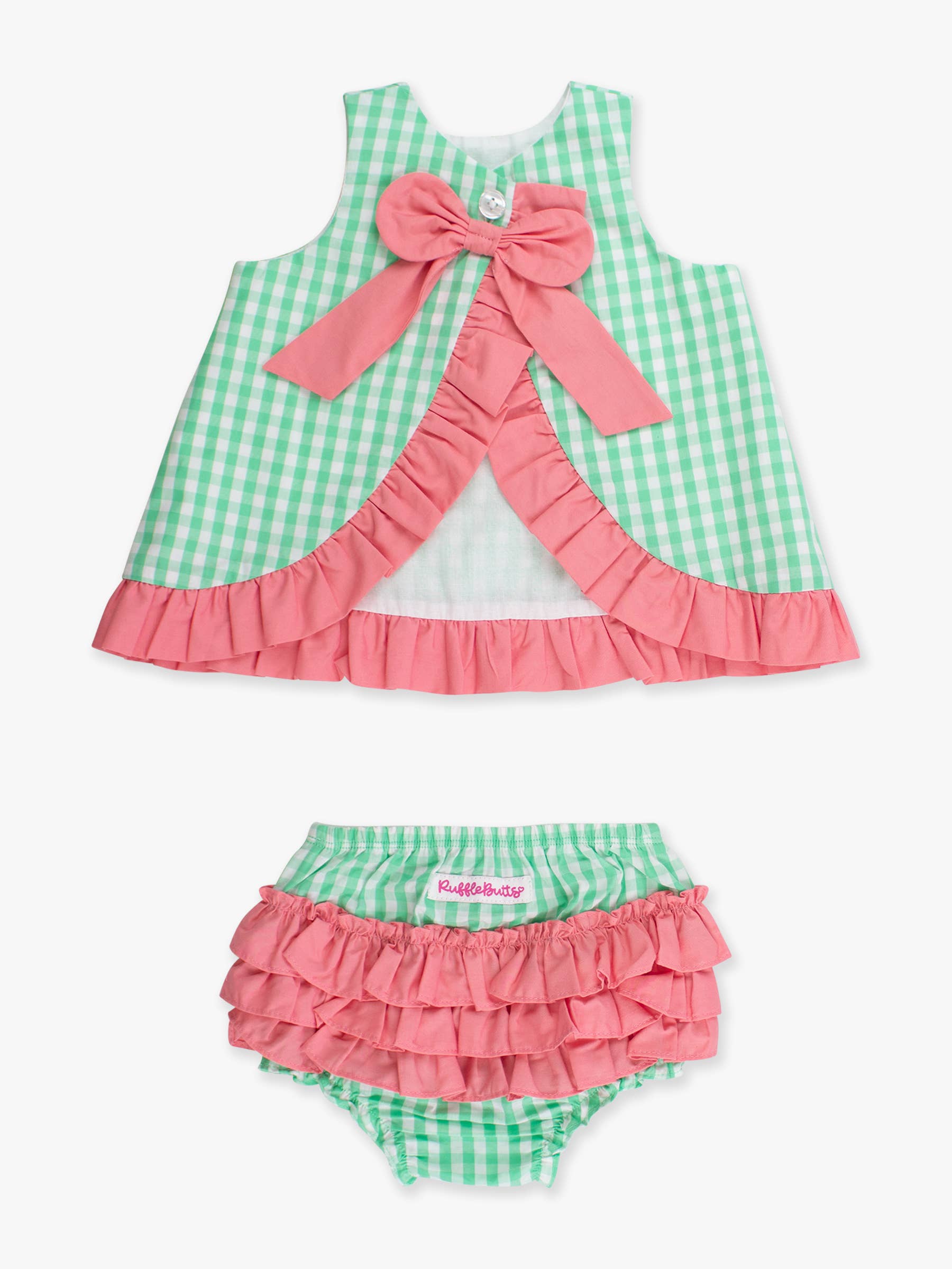 Baby Girls Classic Spring Bud Gingham Ruffle Swing Top & Bloomer Set - Premium Baby & Toddler Outfits from RuffleButts + RuggedButts - Just $45.95! Shop now at Pat's Monograms
