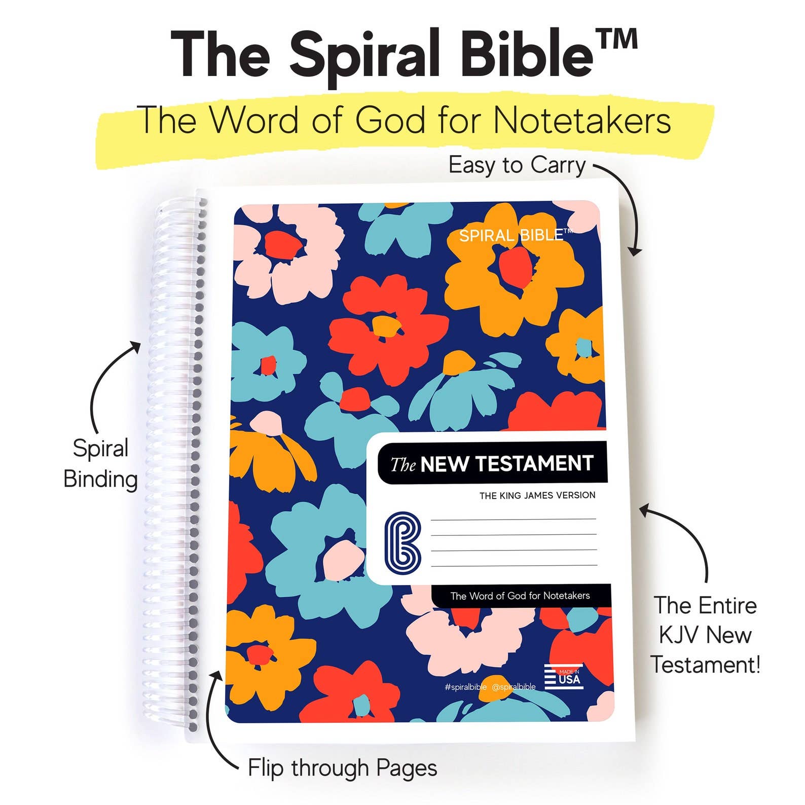Spiral Bible™ - KJV New Testament - Floral - Premium Bible from Spiral Bible - Just $54.95! Shop now at Pat's Monograms