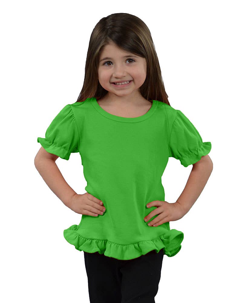 Infant Toddler Short Sleeve Girls Ruffle Top Blank Frill Tee - Premium Baby & Toddler Tops from MONAG - Just $15! Shop now at Pat's Monograms