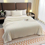 Stripe Fleece Throw – Ultra Plush Ribbed Blanket with 1.6" Wide Channel Texture - Premium blankets from FLUFFERY - Just $37.50! Shop now at Pat's Monograms