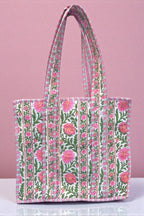 Ronan Green and Pink Floral Tote Bag - Premium tote bag from Nash Grey - Just $38.95! Shop now at Pat's Monograms
