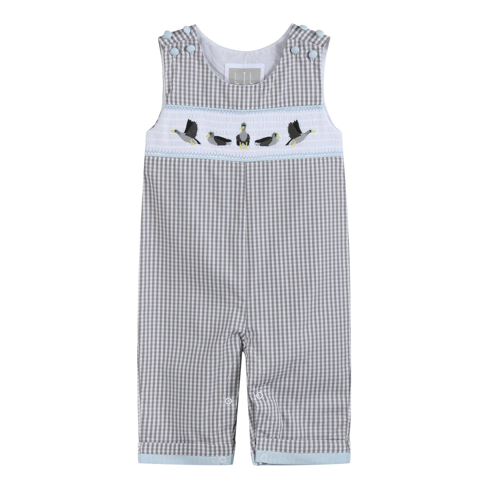 Light Gray Mallard Smocked Overalls - Premium Baby & Toddler Outfits from Lil Cactus - Just $38.95! Shop now at Pat's Monograms