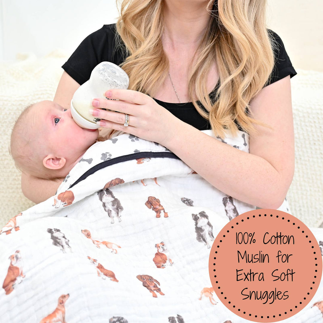 Adorable Dog Baby Toddler Muslin Blanket - Premium Baby Blanket from LollyBanks - Just $29.95! Shop now at Pat's Monograms