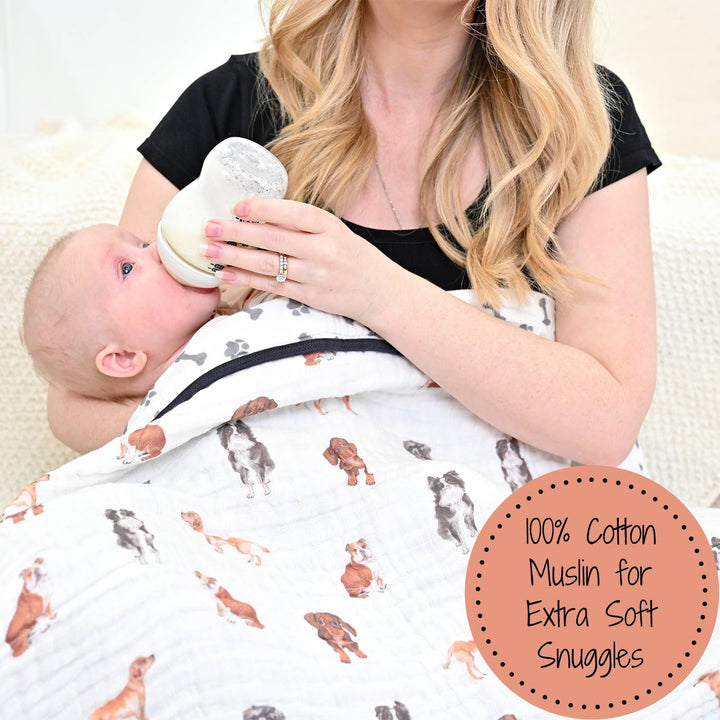 Adorable Dog Baby Toddler Muslin Blanket - Premium Baby Blanket from LollyBanks - Just $29.95! Shop now at Pat's Monograms