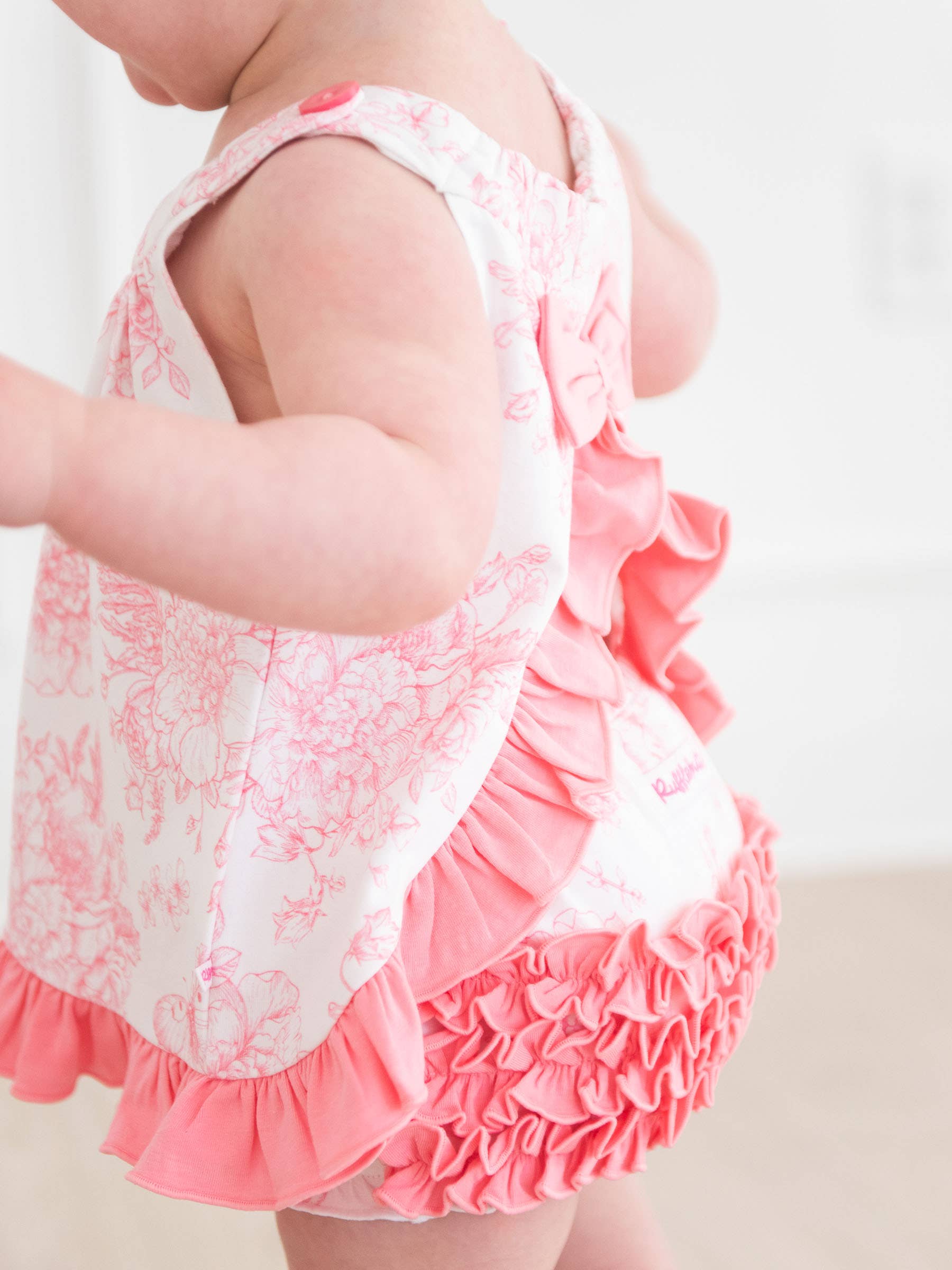 Baby Girls Bubblegum Pink Butterfly Garden Toile Knit Swing Top & Bloomer Set - Premium Baby & Toddler Outfits from RuffleButts + RuggedButts - Just $46.95! Shop now at Pat's Monograms
