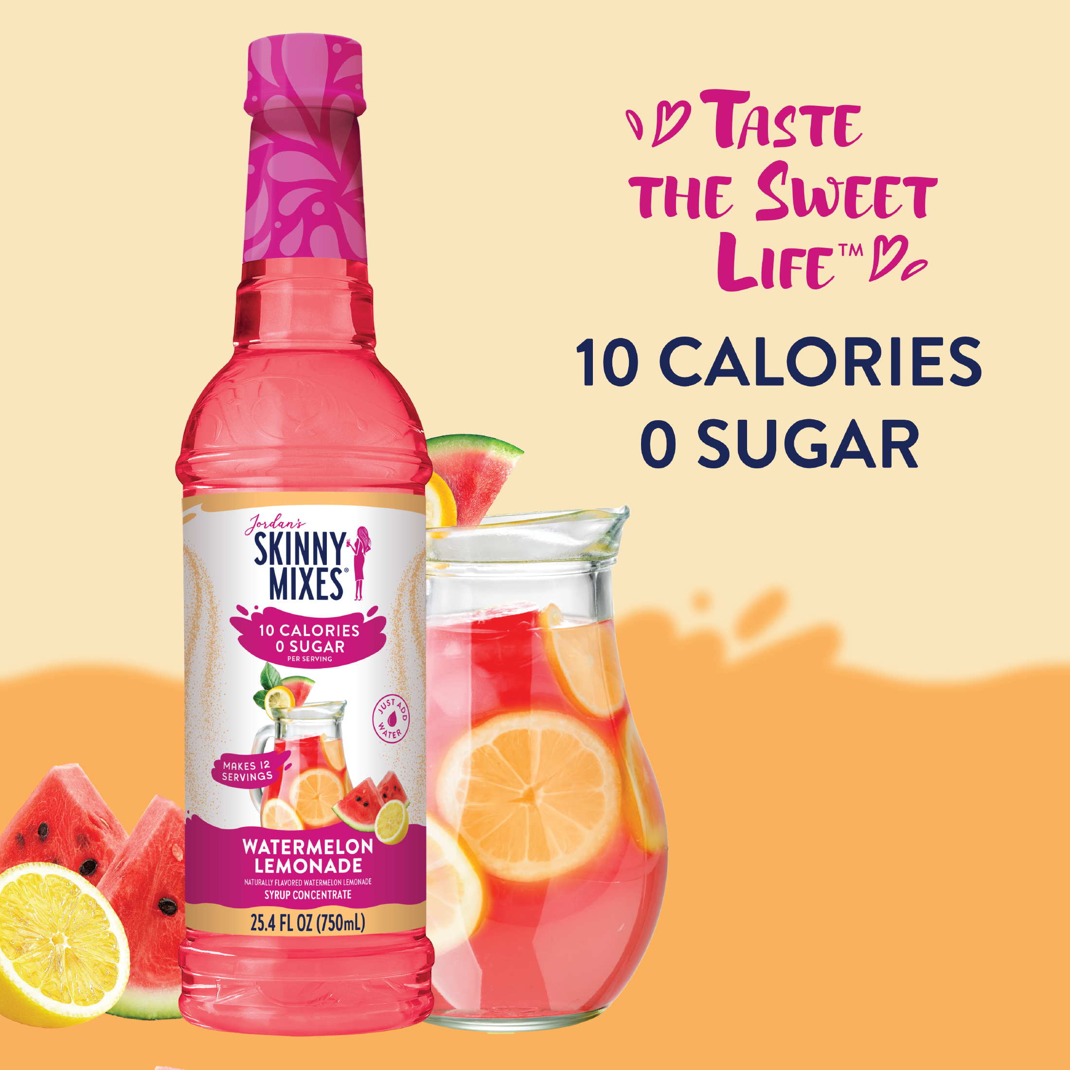 Sugar Free Watermelon Lemonade Syrup Concentrate - Premium drink mix from Jordan's Skinny Mixes - Just $9.59! Shop now at Pat's Monograms