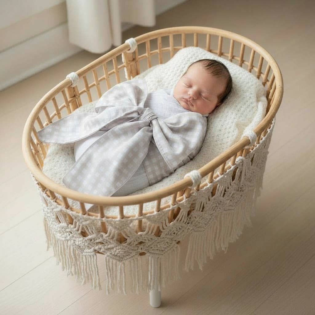 Newborn Swaddle Sash Maternity Sash with Big Bowknot Plaid - Premium Baby Accessories from Morxy LLC - Just $24.95! Shop now at Pat's Monograms