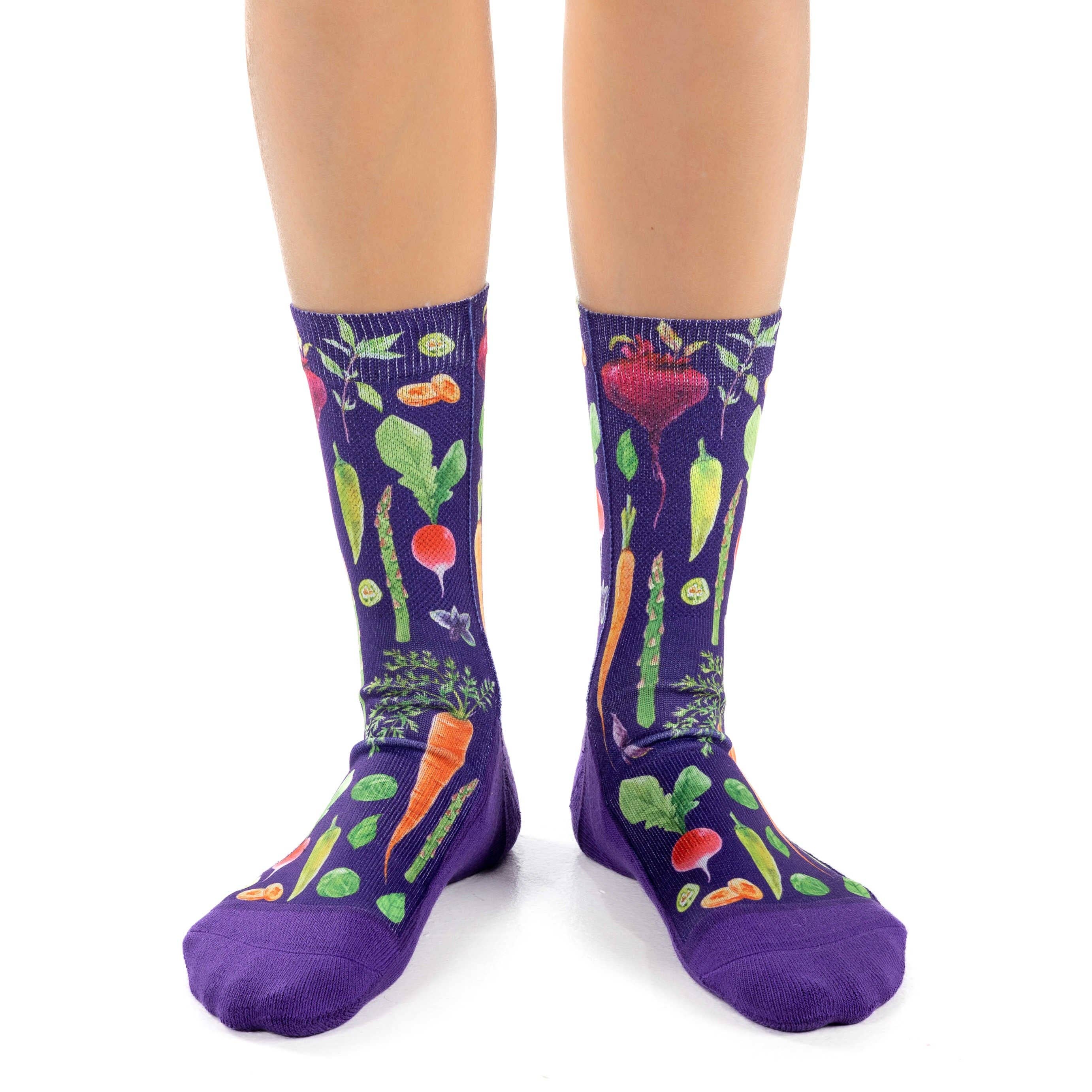 Women's Veggies, Purple Socks - Premium Socks from Good Luck Sock - Just $12.95! Shop now at Pat's Monograms