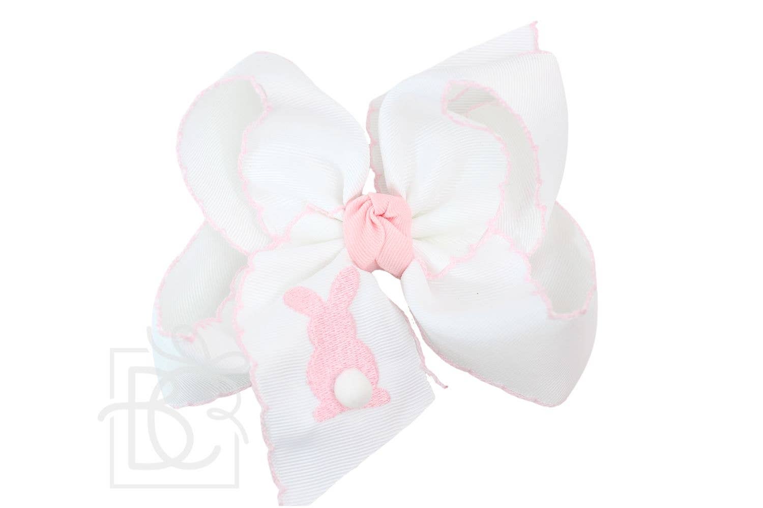 EMBROIDERED EASTER CROCHET EDGE BOWS - Premium Hair Bows from Beyond Creations, LLC - Just $18.95! Shop now at Pat's Monograms