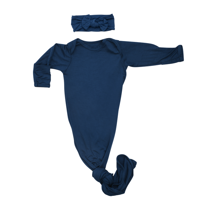 Navy Blue Knotted Gown - Premium  from Three Little Tots - Just $26.95! Shop now at Pat's Monograms