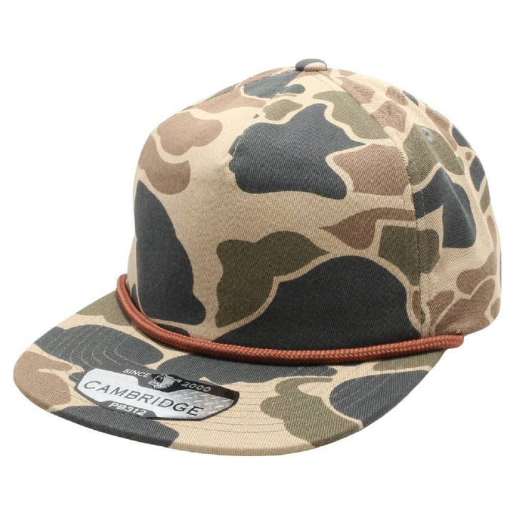 Old School Camo Unstructured Rope - Premium hat from DOBBI - Just $15! Shop now at Pat's Monograms