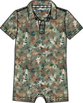 Classic Camo Performance Polo Romper - Premium Boy Camo from RuffleButts + RuggedButts - Just $39.95! Shop now at Pat's Monograms