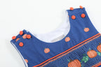 Blue Pumpkin Print Knit Smocked Overalls - Premium  from Lil Cactus - Just $36! Shop now at Pat's Monograms