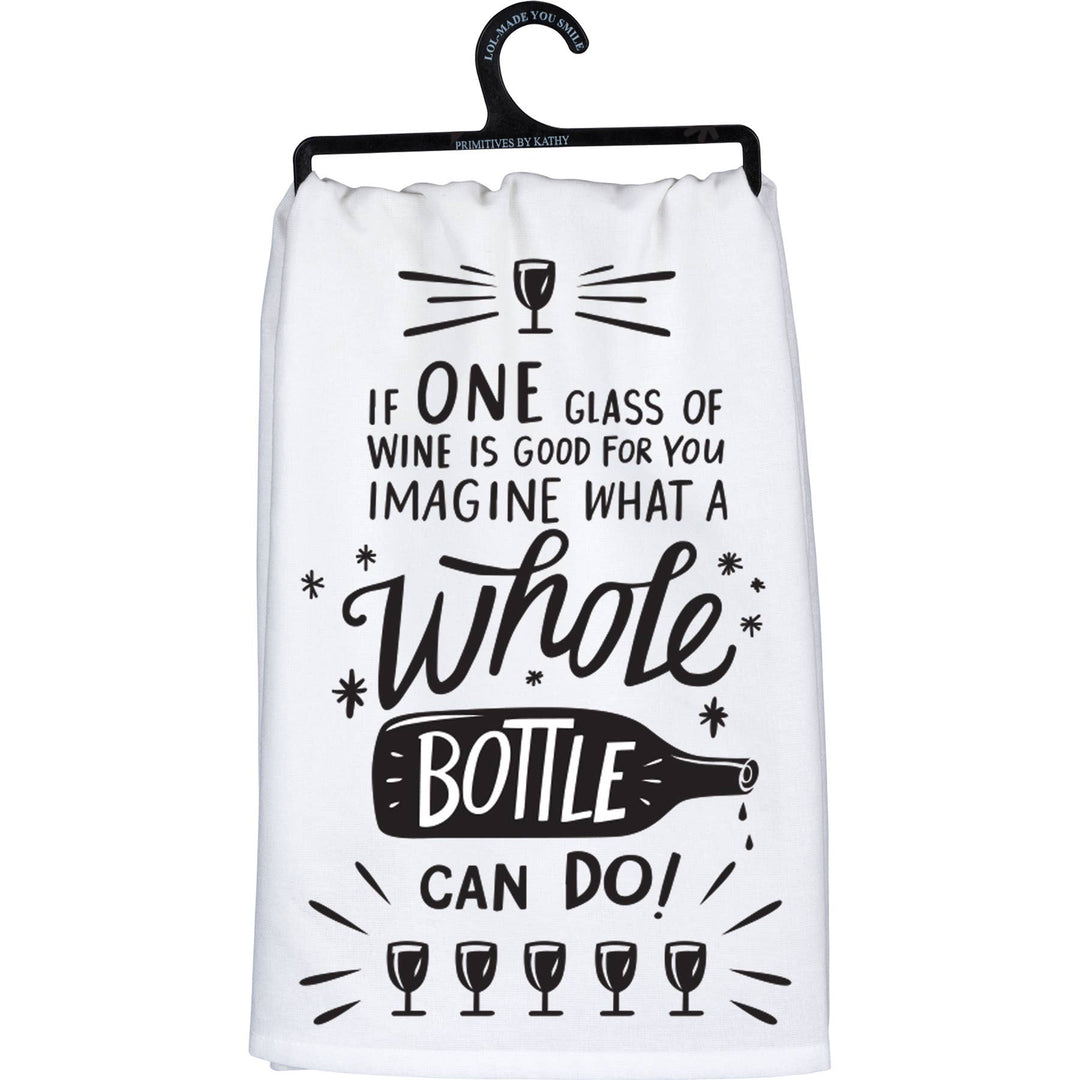 One Glass Of Wine Is Good For You Kitchen Towel - Premium Kitchen Towel from Primitives by Kathy - Just $8.95! Shop now at Pat's Monograms