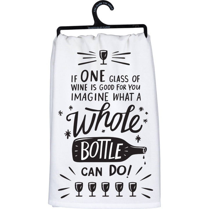 One Glass Of Wine Is Good For You Kitchen Towel - Premium Kitchen Towel from Primitives by Kathy - Just $8.95! Shop now at Pat's Monograms