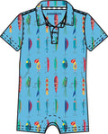 Baby Boys Gone Fishin Performance Polo Romper - Premium  from RuffleButts + RuggedButts - Just $39.95! Shop now at Pat's Monograms