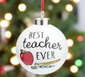 Best Teacher Ever 3" Ceramic Ornament - Premium Christmas Ornament from Burton and Burton - Just $8.95! Shop now at Pat's Monograms