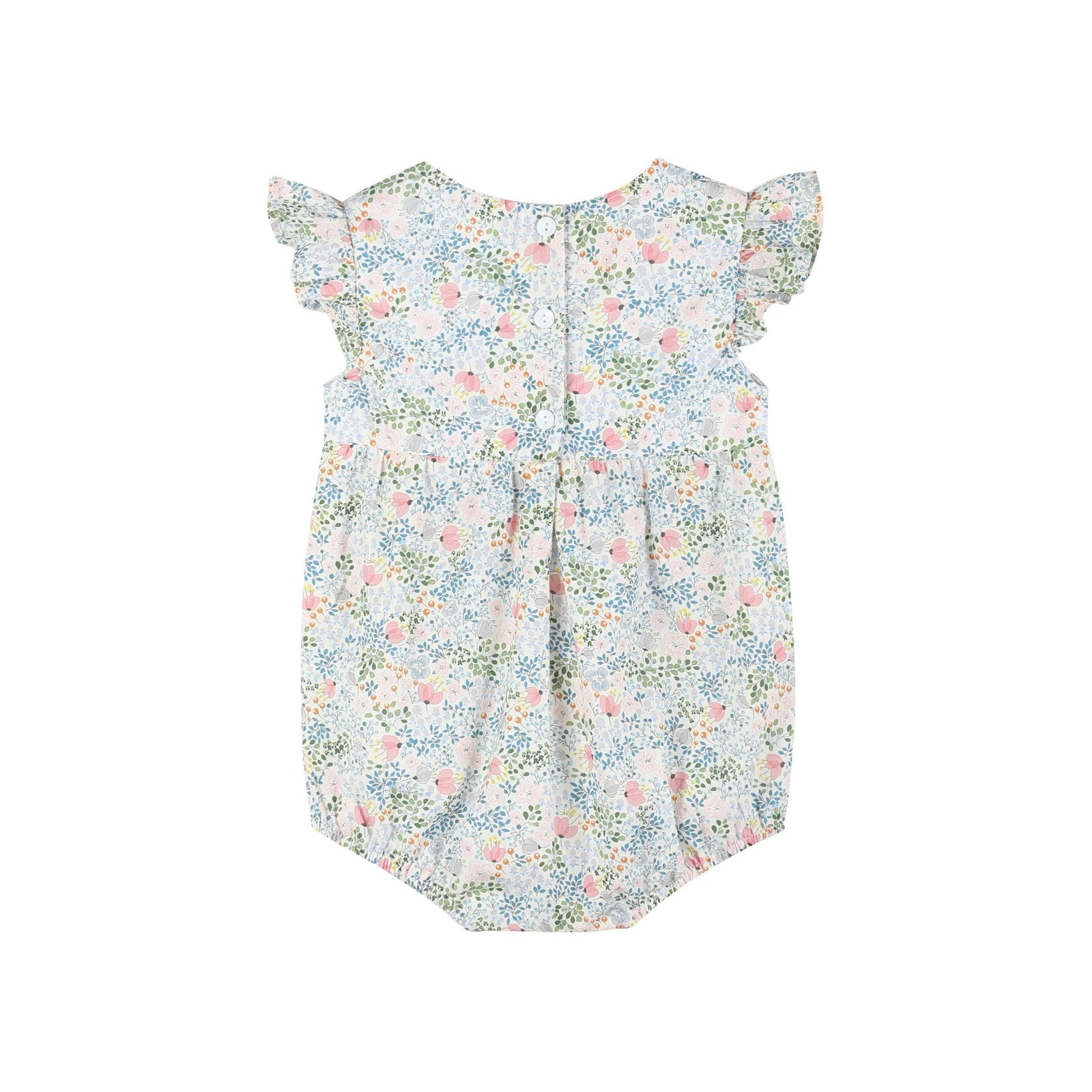 Pink Floral Print Smocked Futter Romper - Premium Baby & Toddler Outfits from Lil Cactus - Just $38.95! Shop now at Pat's Monograms