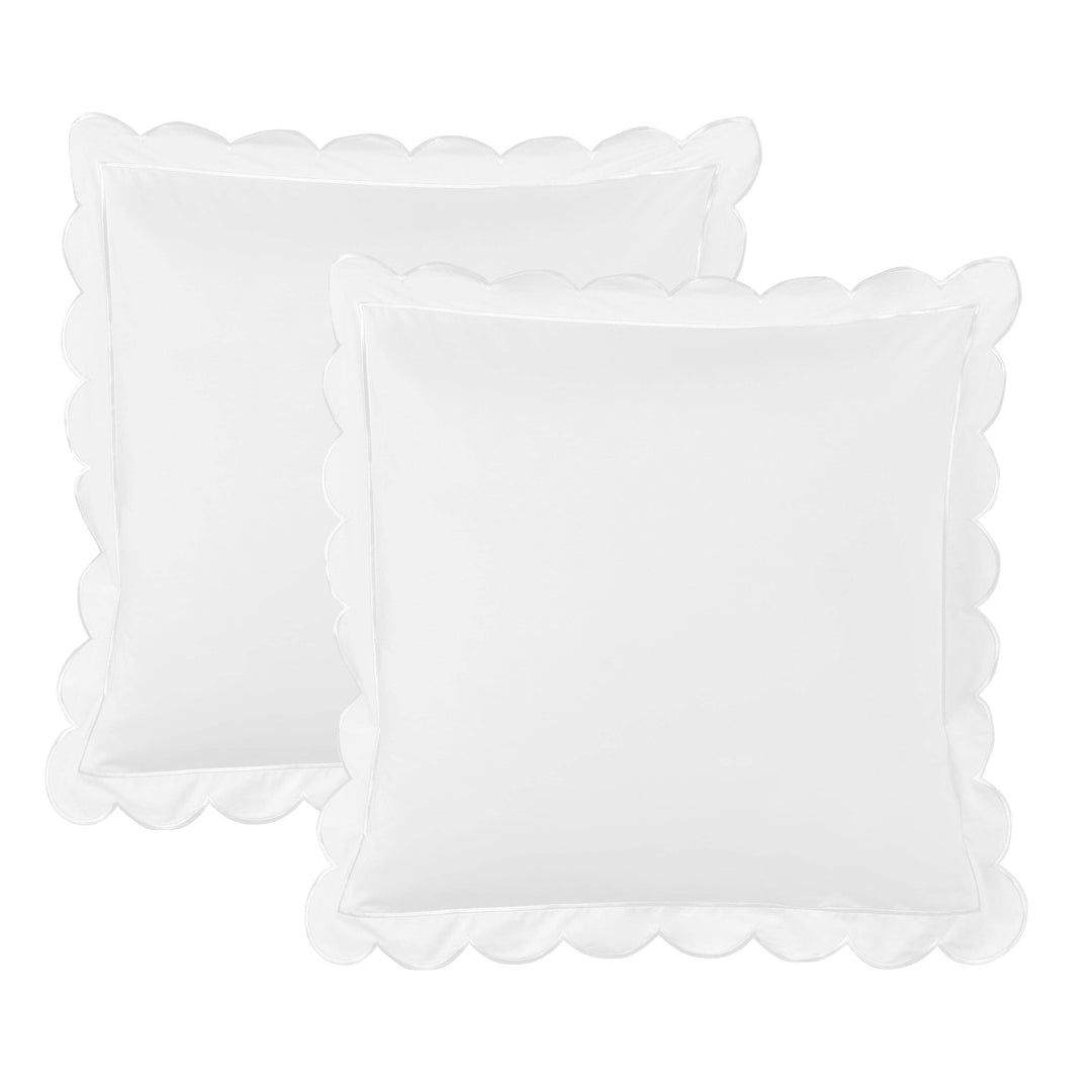 Scallop Frame Embroidered Cotton Percale Euro Sham - Premium Home Textiles from Mélange Home - Just $48.95! Shop now at Pat's Monograms