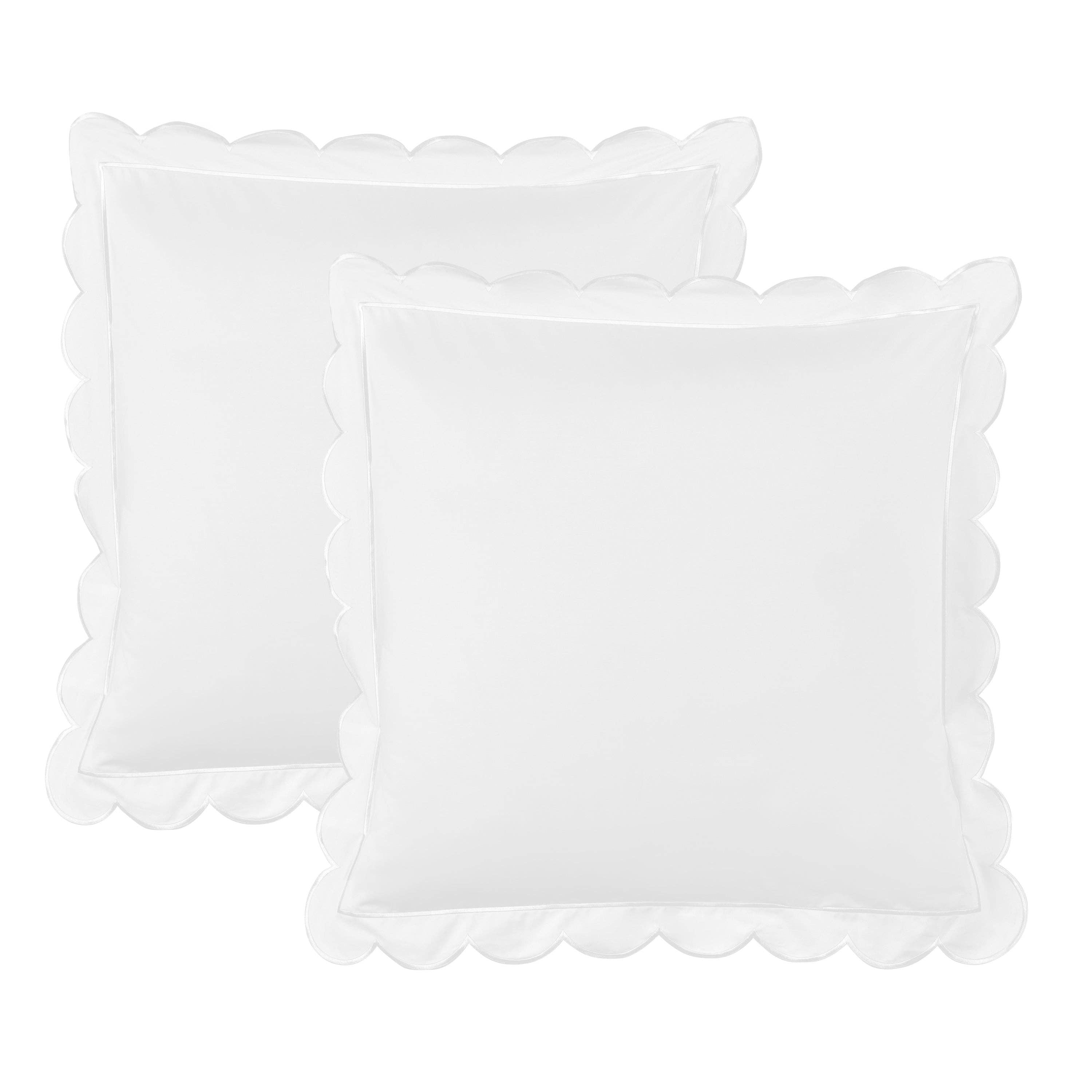 Scallop Frame Embroidered Cotton Percale Euro Sham - Premium Home Textiles from Mélange Home - Just $48.95! Shop now at Pat's Monograms