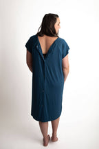 Navy Blue Maternity Mommy Labor and Delivery/ Nursing Gown - Premium nursing & Feeding from Three Little Tots - Just $36.95! Shop now at Pat's Monograms