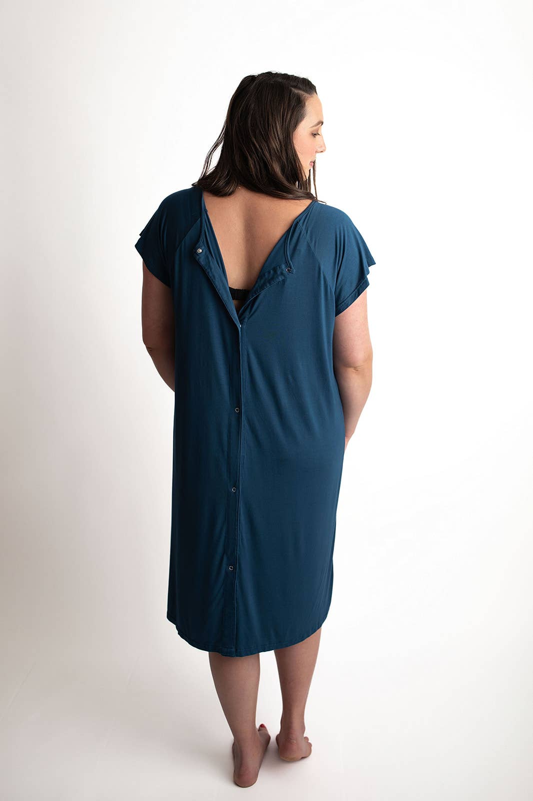 Navy Blue Maternity Mommy Labor and Delivery/ Nursing Gown - Premium nursing & Feeding from Three Little Tots - Just $36.95! Shop now at Pat's Monograms