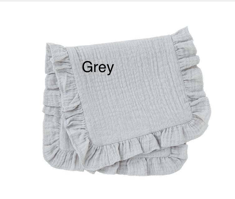 Muslin Ruffle Burp - Baby Gift, Shower Gift, Newborn - Premium Baby Accessories from Zsa Zsa & LoLLi Monogram Blanks - Just $9.95! Shop now at Pat's Monograms