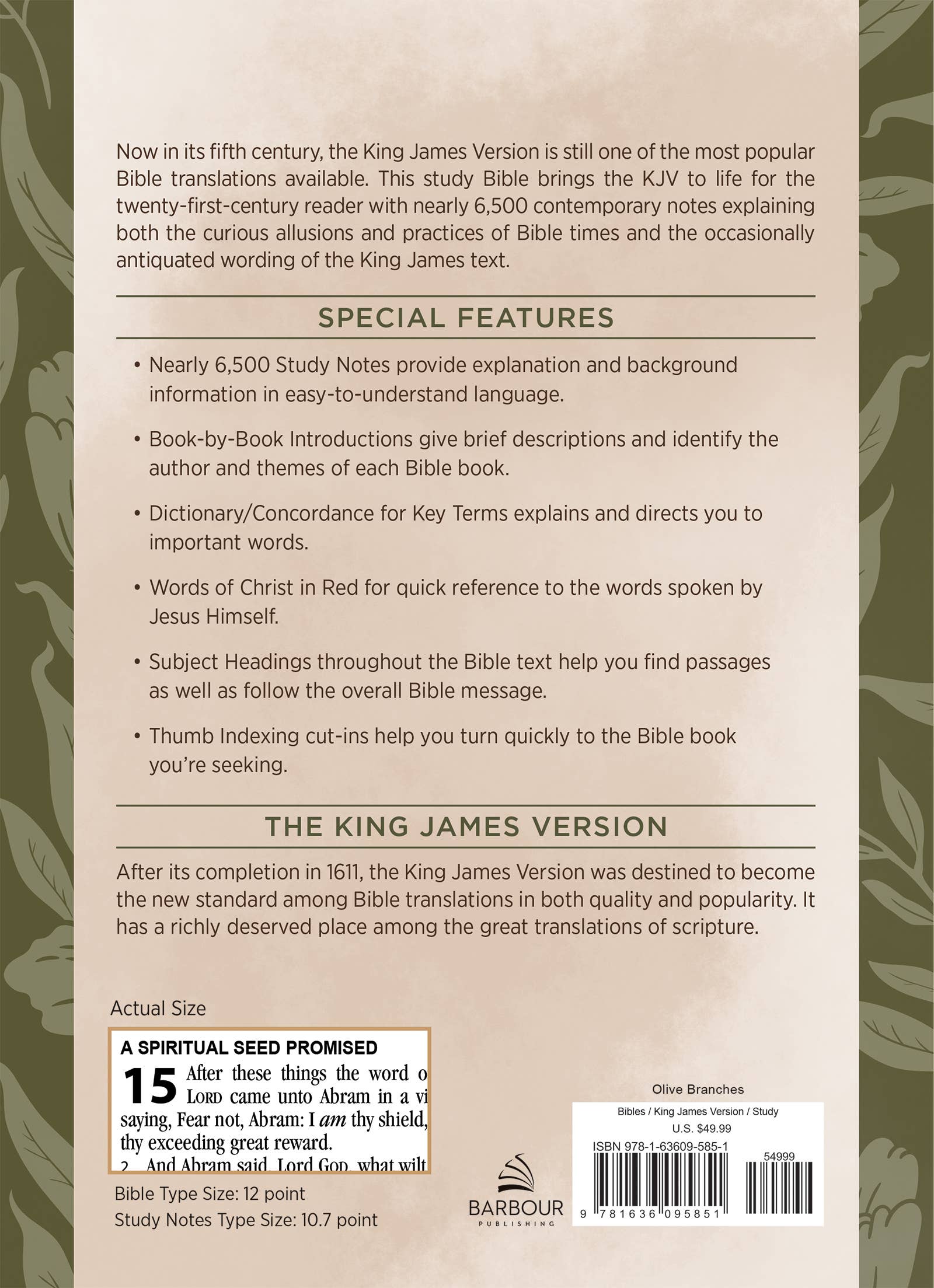 The KJV Study Bible, Large Print [Olive Branches] - Premium Books and Devotionals from Barbour Publishing, Inc. - Just $49.99! Shop now at Pat's Monograms