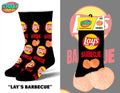 Lays Barbecue Novelty Crew Socks - Premium socks from Crazy Socks - Just $8! Shop now at Pat's Monograms