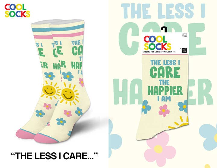 The Less I Care - Womens Crew Socks - Premium socks from Cool Socks - Just $11.95! Shop now at Pat's Monograms