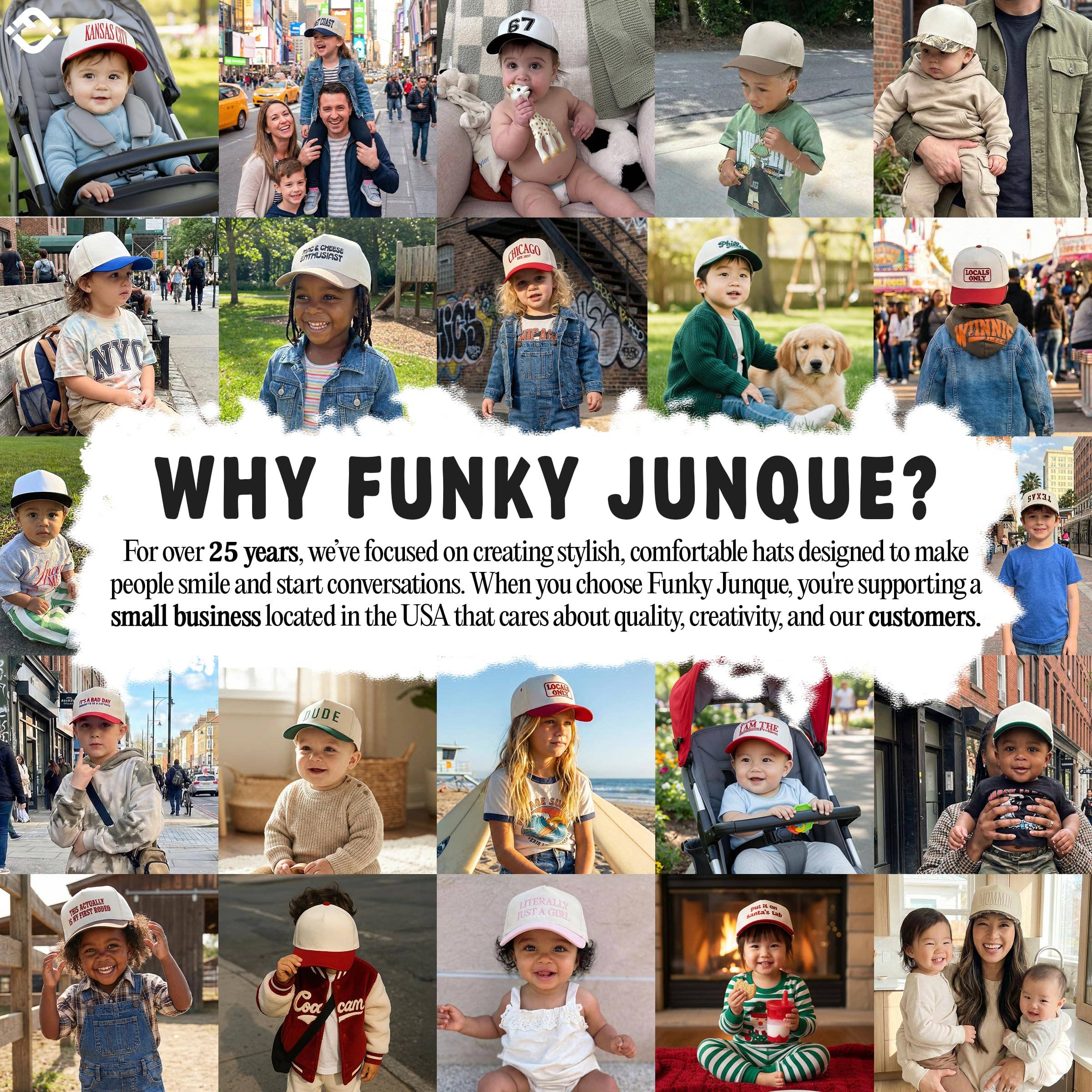 Kids Two Tone Vintage Cap - Light Blue/Beige - Premium Trucker Cap from Funky Junque - Just $15.95! Shop now at Pat's Monograms