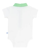 Baby Boys White Short Sleeve Placket Detail Knit Bodysuit - Premium Baby & Toddler Outfits from RuffleButts + RuggedButts - Just $26.95! Shop now at Pat's Monograms