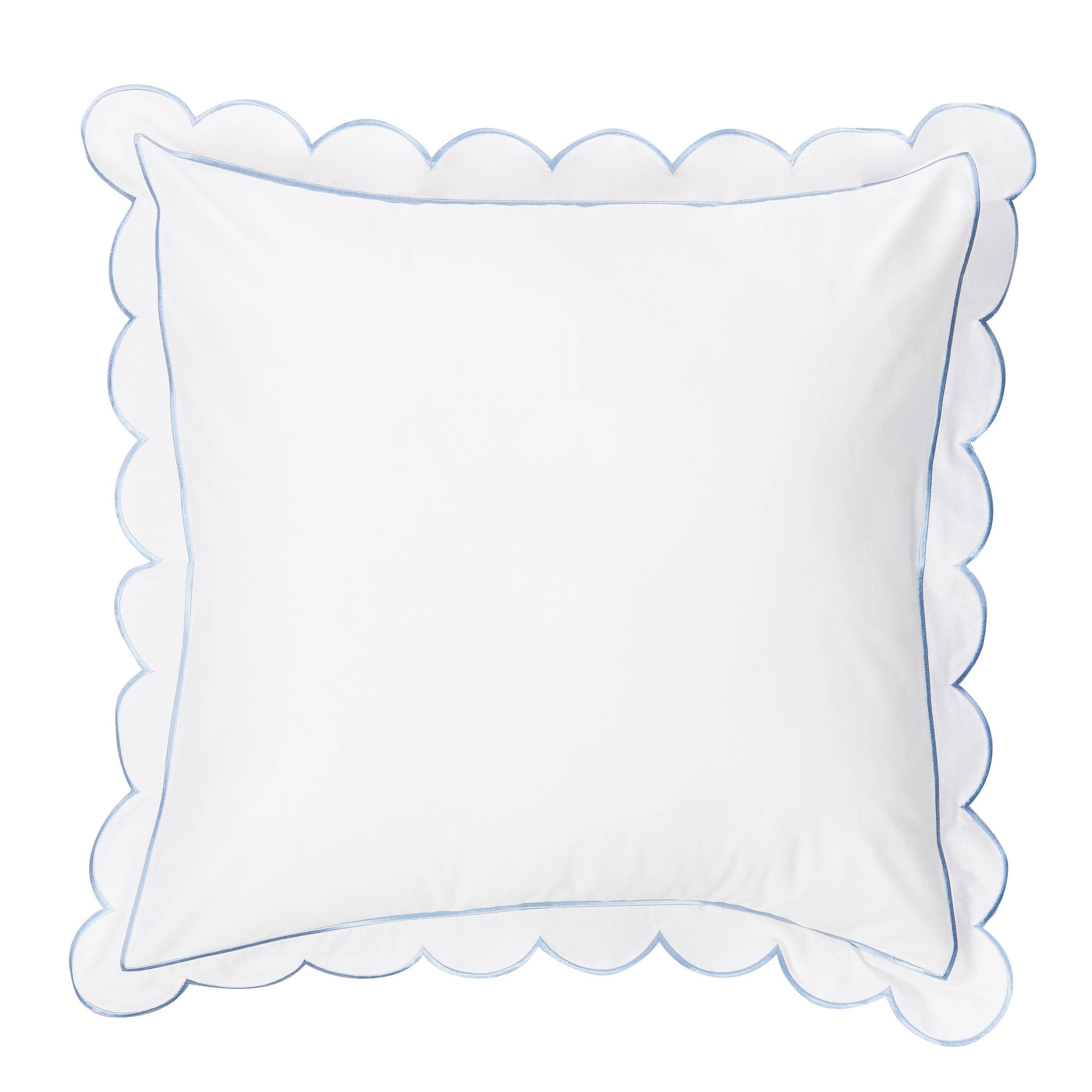 Scallop Frame Embroidered Cotton Percale Euro Sham - Premium Home Textiles from Mélange Home - Just $48.95! Shop now at Pat's Monograms