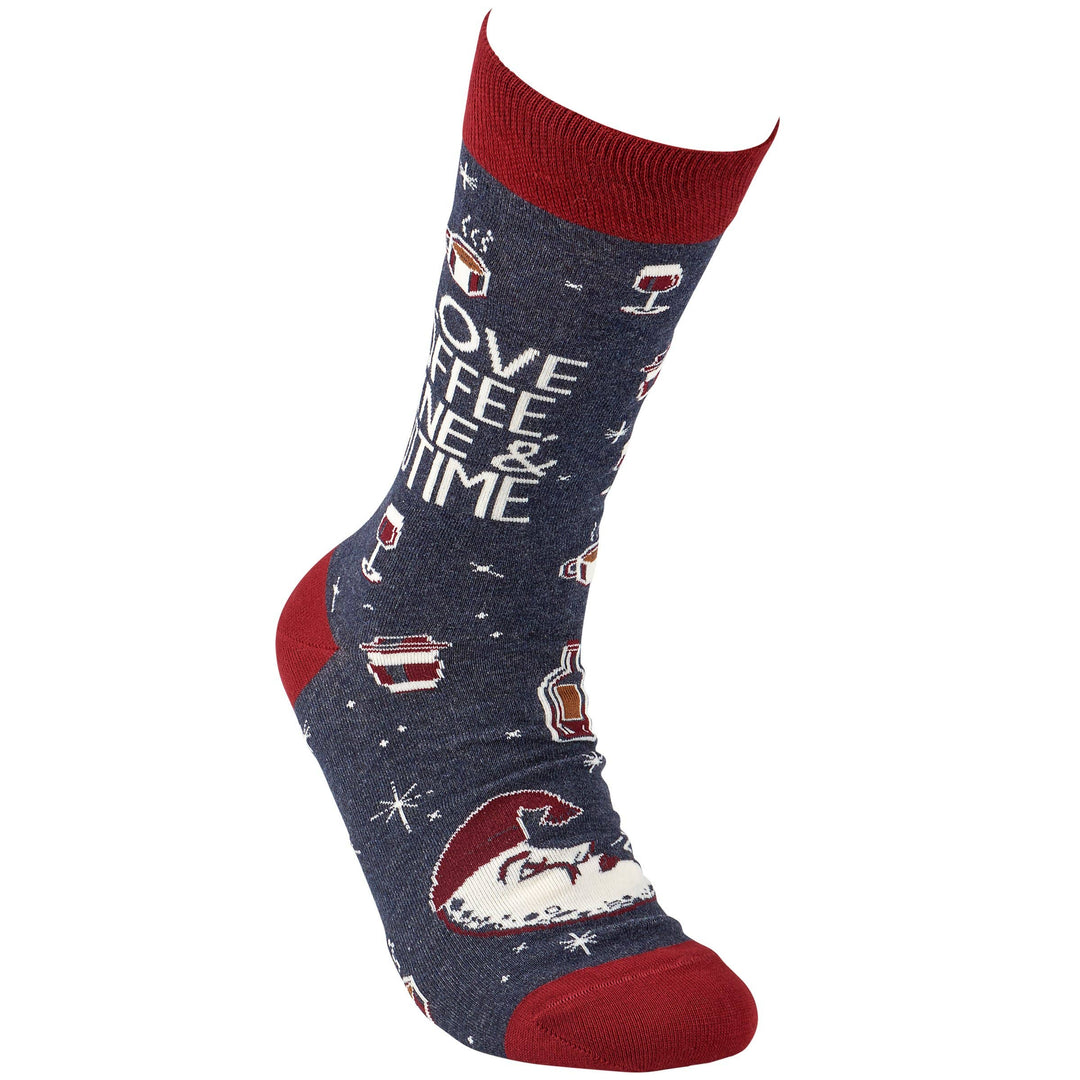 Coffee, Wine & Bedtime Socks - Premium Socks from Primitives by Kathy - Just $10.95! Shop now at Pat's Monograms