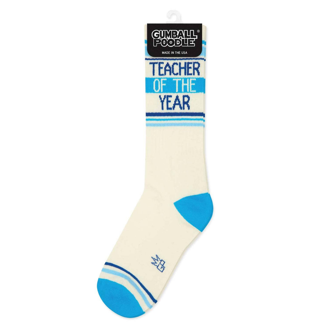 Teacher Of The Year Gym Crew Socks - Premium Socks from Gumball Poodle - Just $12.95! Shop now at Pat's Monograms