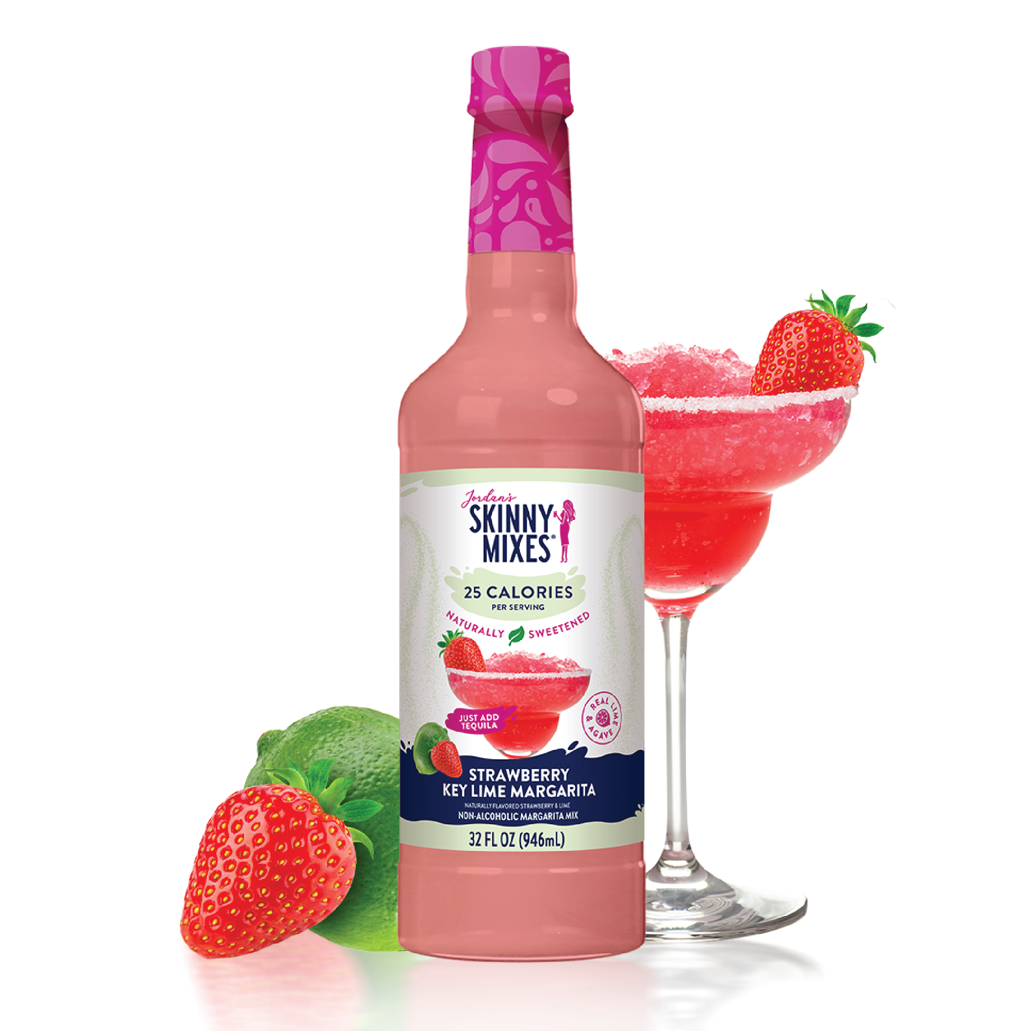 Natural Strawberry Key Lime Margarita - Mixer - Premium drink mix from Jordan's Skinny Mixes - Just $9.95! Shop now at Pat's Monograms