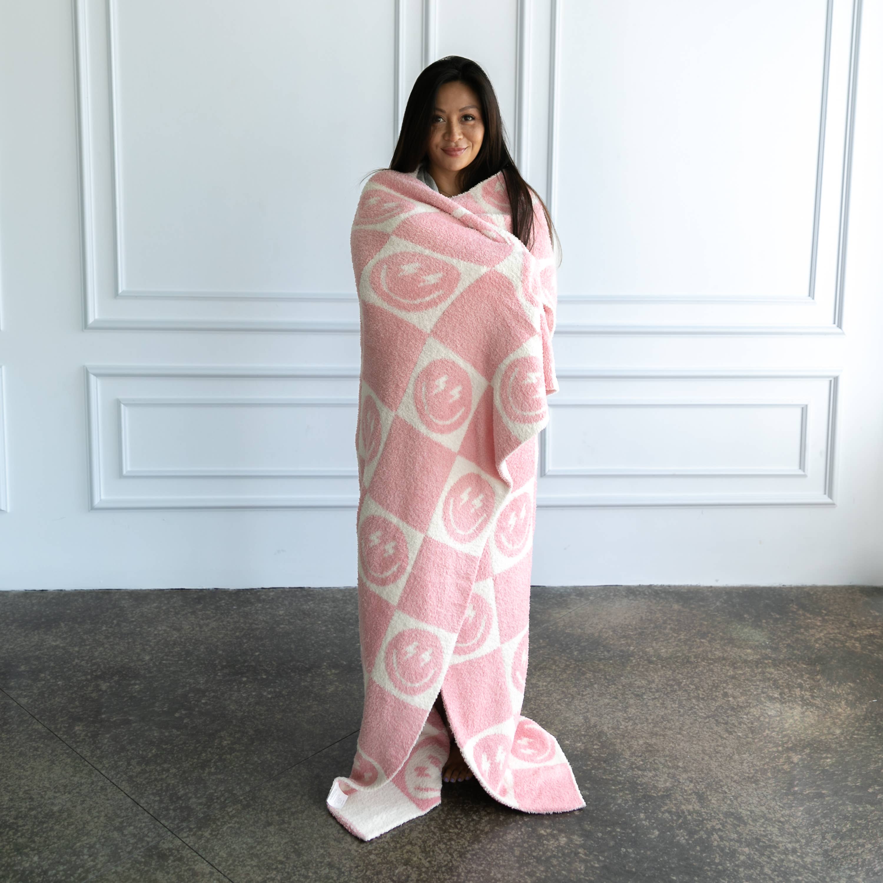 Pink Bolt Smile Blanket - Premium  from Living Royal - Just $55.95! Shop now at Pat's Monograms