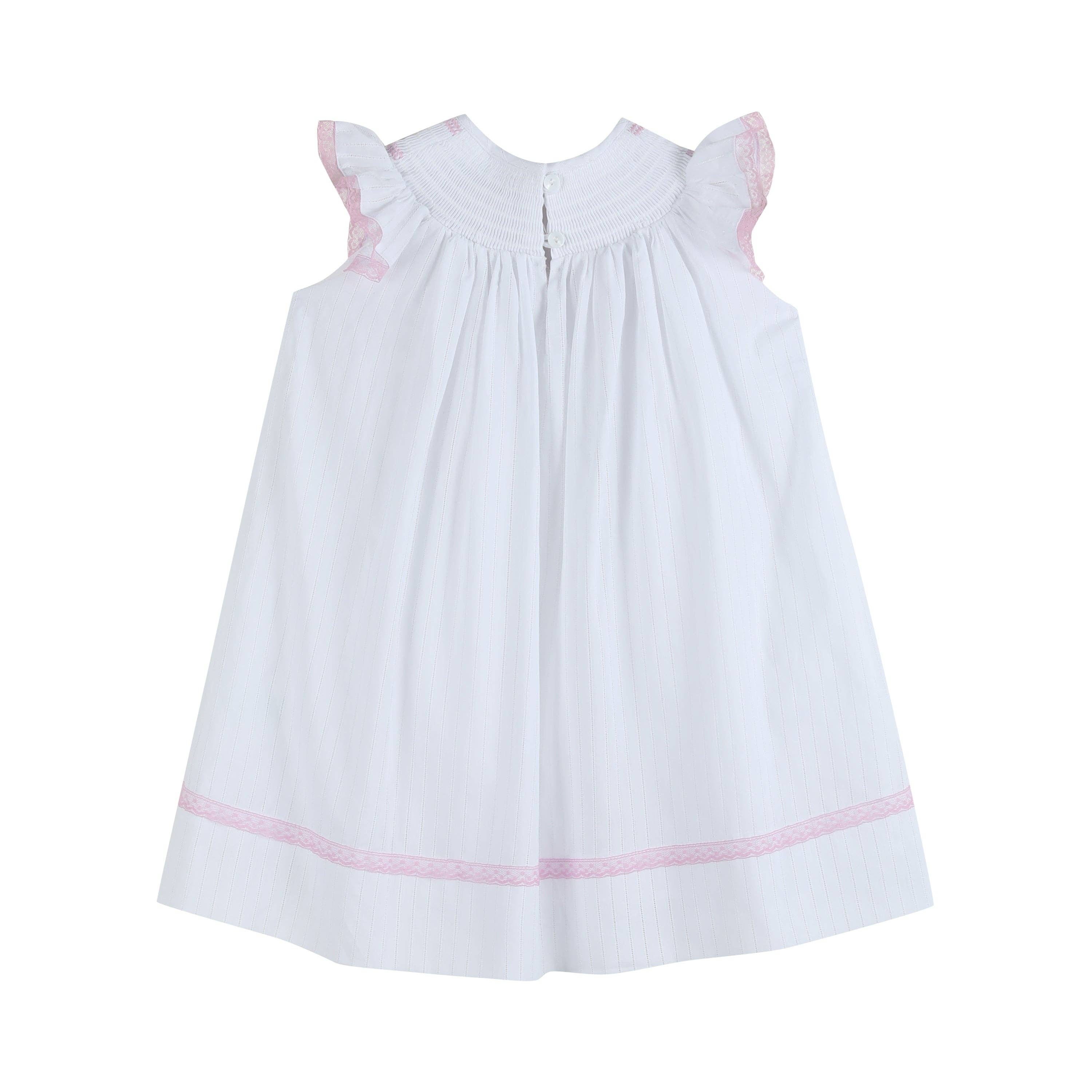 White and Pink Cross Smocked Bishop Dress - Premium Baby & Toddler Dresses from Lil Cactus - Just $36.95! Shop now at Pat's Monograms