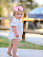 Spring Summer Cross Smocking Embroidery Colorful Romper - Premium Baby & Toddler Outfits from Rylee Faith Designs - Just $24.95! Shop now at Pat's Monograms