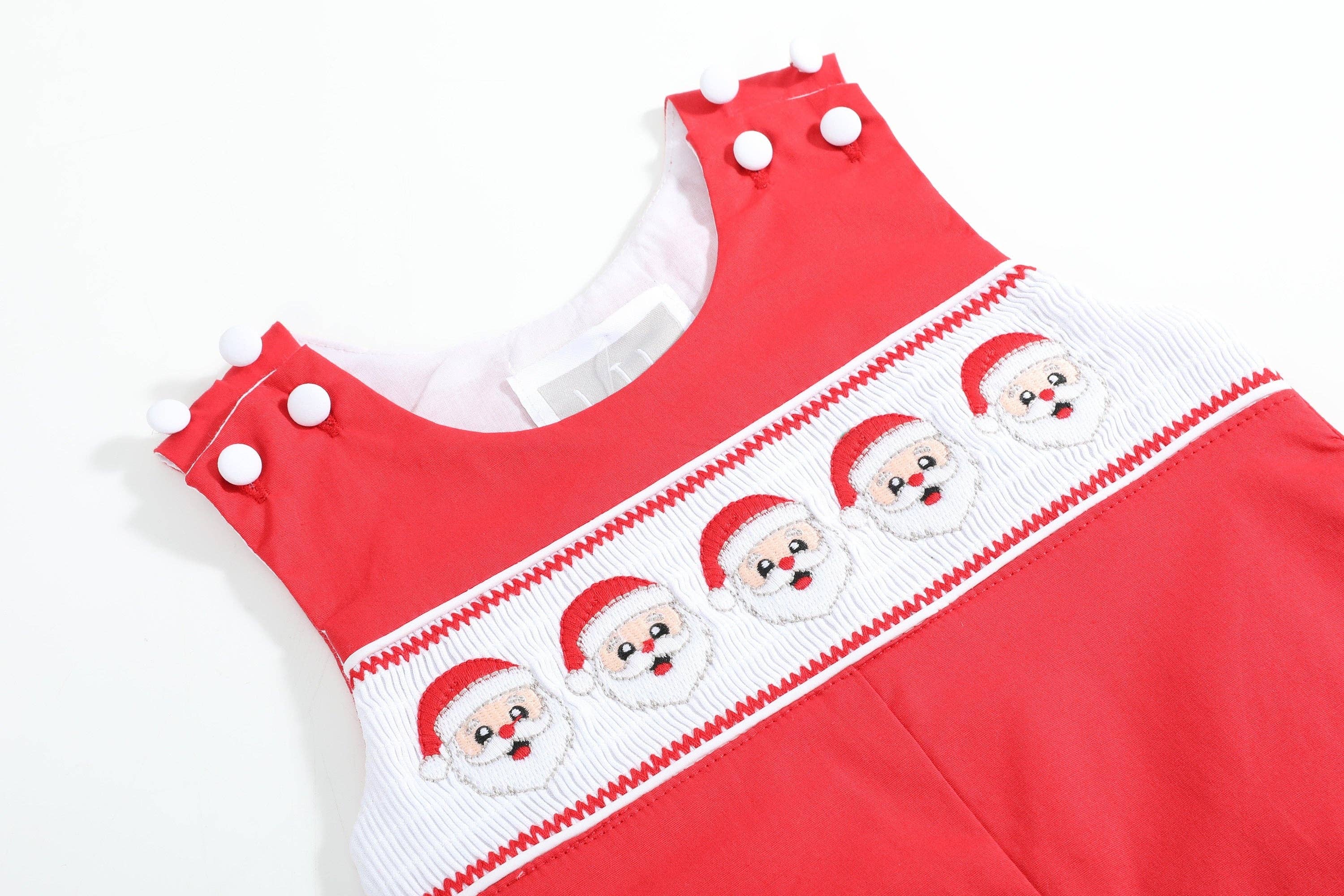 Red Santa Smocked Overalls - Premium Baby & Toddler Outfits from Lil Cactus - Just $36.95! Shop now at Pat's Monograms